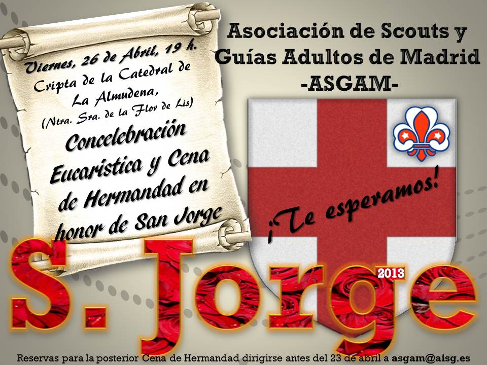 ASGAM convoca a todos los Scouts y Guías de Madrid en la celebración de San Jorge